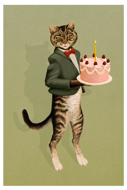 GIO & THE CAKE 12"X18" Fine Art Print